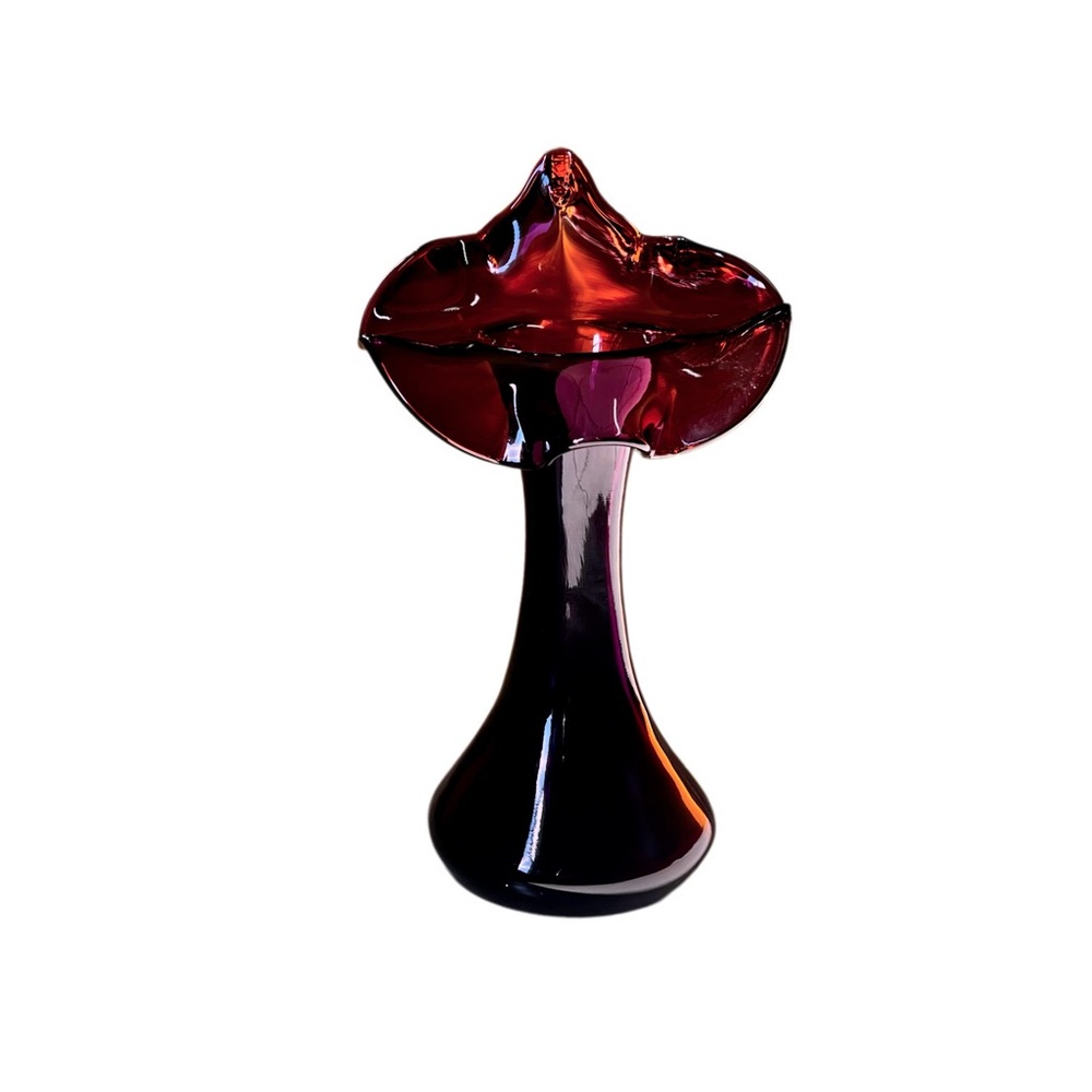 Vintage Fenton Amethyst Glass Compote “Jack In The Pulpit” Amethyst Art Glass